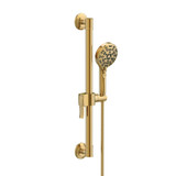 Gerber SteadyStyle Accented Round ADA Grab Bar/ Slide Bar Assembly with Octette 8 Function Hand Shower 1.5gpm, Brushed Bronze - D462524BB