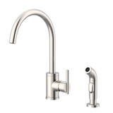 Gerber Parma Single Handle Kitchen Faucet w/ Spray 1.75gpm/2.2gpm, Polished Nickel - D401058PN
