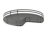 Rev-A-Shelf 28" Orion Gray Solid Bottom Kidney-Shaped Lazy Susan for Corner Base Cabinet w/ Swivel Bearing - 53-401-28BSFOG-1