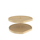 Rev-A-Shelf 32" Almond Lazy Daisy Polymer D-Shaped 2-Shelf Lazy Susan w/Bottom-Mount Hardware for Corner Base Cabinets - LD-2262-32BM-15-1