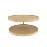Rev-A-Shelf 32" Almond Lazy Daisy Polymer Full-Circle 2-Shelf Lazy Susan w/Bottom-Mount Hardware for Corner Base Cabinets - LD-2062-32BM-15-1