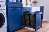 Rev-A-Shelf Aluminum Double Black 35 Qt. Pullout Waste Container w/ Soft-Close for 18" Base Cabinets - 5349-18DM-218