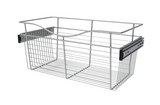 Rev-A-Shelf Chrome 24" Wire Pullout Basket for 12" Deep Closet - 11" H - CB-241211CR-1