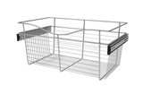 Rev-A-Shelf Chrome 24" Wire Pullout Basket for 14" Deep Closet - 11" H - CB-241411CR-1