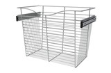 Rev-A-Shelf Chrome 24" Wire Pullout Basket for 14" Deep Closet - 18" H - CB-241418CR-1