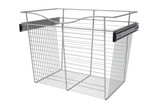 Rev-A-Shelf Chrome 24" Wire Pullout Basket for 16" Deep Closet - 18" H - CB-241618CR-1