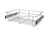 Rev-A-Shelf Chrome 24" Wire Pullout Basket for 16" Deep Closet - 7" H - CB-241607CR-1
