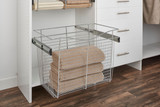 Rev-A-Shelf Chrome 30" Wire Pullout Basket for 14" Deep Closet - 18" H - CB-301418CR-1