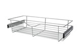 Rev-A-Shelf Chrome 30" Wire Pullout Basket for 14" Deep Closet - 7" H - CB-301407CR-1