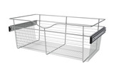 Rev-A-Shelf Chrome 30" Wire Pullout Basket for 16" Deep Closet - 11" H - CB-301611CR-1