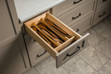 Rev-A-Shelf Craftsman Collection 10-1/4" X 19-1/2" Solid Maple Utensil Drawer Insert w/ Black Accents - 4WUTCC-15MB-1