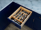 Rev-A-Shelf Craftsman Collection 13-1/4" X 19-1/2" Solid Maple Cutlery Drawer Insert w/ Black Accents - 4WCTCC-18MB-1