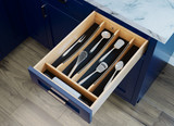 Rev-A-Shelf Craftsman Collection 13-1/4" X 19-1/2" Solid Maple Utensil Drawer Insert w/ Black Accents - 4WUTCC-18MB-1