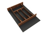 Rev-A-Shelf Craftsman Collection 13-1/4" X 19-1/2" Solid Walnut Cutlery Drawer Insert w/ Black Accents - 4WCTCC-WN-18MB-1