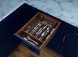 Rev-A-Shelf Craftsman Collection 13-1/4" X 19-1/2" Solid Walnut Cutlery Drawer Insert w/ Black Accents - 4WCTCC-WN-18MB-1