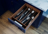 Rev-A-Shelf Craftsman Collection 13-1/4" X 19-1/2" Solid Walnut Utensil Drawer Insert w/ Black Accents - 4WUTCC-WN-18MB-1