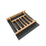 Rev-A-Shelf Craftsman Collection 19-1/4" X 19-1/2" Solid Maple Cutlery Drawer Insert w/ Black Accents - 4WCTCC-24MB-1