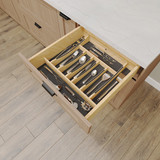 Rev-A-Shelf Craftsman Collection 19-1/4" X 19-1/2" Solid Maple Cutlery Drawer Insert w/ Black Accents - 4WCTCC-24MB-1