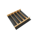 Rev-A-Shelf Craftsman Collection 19-1/4" X 19-1/2" Solid Maple Utensil Drawer Insert w/ Black Accents - 4WUTCC-24MB-1