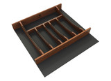 Rev-A-Shelf Craftsman Collection 19-1/4" X 19-1/2" Solid Walnut Cutlery Drawer Insert w/ Black Accents - 4WCTCC-WN-24MB-1