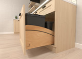 Rev-A-Shelf Craftsman Collection Double Black 32 Qt. Solid Maple Bottom Mount Pullout Waste Container w/ Black Accents, (2) 32 Qt. Lids, (2) 8 L Compost Bins/Lids and BLUM Soft-Close Slides for 24" Base Cabinets - 4WCCC-2432DM-418MB