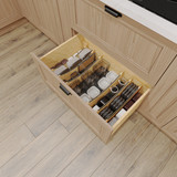 Rev-A-Shelf Craftsman Collection Solid Maple Adjustable Deep Drawer Divider Insert w/ Black Accents for 33"-36" Base Cabinet Drawers - 4WDIVCC-36MB-1