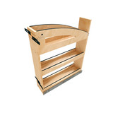 Rev-A-Shelf Craftsman Collection Solid Maple Base Cabinet Pullout Organizer w/ Black Accents and BLUM Soft-Close Slides for 9" Base Cabinets - 448CC-BCSC-5MB