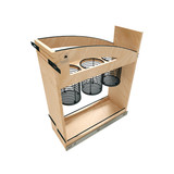 Rev-A-Shelf Craftsman Collection Solid Maple Utensil Pullout Organizer w/ Black Accents and BLUM Soft-Close Slides for 12" Base Cabinets - 448UTCC-BCSC-8MB