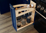 Rev-A-Shelf Craftsman Collection Solid Maple Utensil Pullout Organizer w/ Black Accents and BLUM Soft-Close Slides for 12" Base Cabinets - 448UTCC-BCSC-8MB