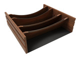 Rev-A-Shelf Craftsman Collection Solid Walnut Adjustable Deep Drawer Divider Insert w/ Black Accents for 21"-24" Base Cabinet Drawers - 4WDIVCC-WN-24MB-1