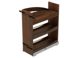 Rev-A-Shelf Craftsman Collection Solid Walnut Base Cabinet Pullout Organizer w/ Black Accents and BLUM Soft-Close Slides for 12" Base Cabinets - 448CC-BCSC-WN-8MB