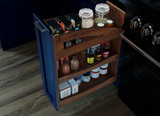Rev-A-Shelf Craftsman Collection Solid Walnut Base Cabinet Pullout Organizer w/ Black Accents and BLUM Soft-Close Slides for 12" Base Cabinets - 448CC-BCSC-WN-8MB