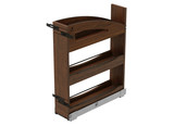 Rev-A-Shelf Craftsman Collection Solid Walnut Base Cabinet Pullout Organizer w/ Black Accents and BLUM Soft-Close Slides for 9" Base Cabinets - 448CC-BCSC-WN-5MB