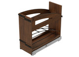 Rev-A-Shelf Craftsman Collection Solid Walnut Base Cabinet Pullout w/ Tray Divider/Foil Wrap Holder, Black Accents and BLUM Soft-Close Slides for 12" Base Cabinets - 447CC-BCSC-WN-8MB