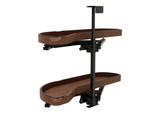 Rev-A-Shelf Craftsman Collection Solid Walnut Two-Tier Girasolo w/ Soft-Close and Black Accents for 12" Left Opening/Blind Right Corner Cabinets - 487CC-WN-12-LMB