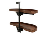 Rev-A-Shelf Craftsman Collection Solid Walnut Two-Tier Girasolo w/ Soft-Close and Black Accents for 15" Right Opening/Blind Left Corner Cabinets - 487CC-WN-15-RMB