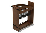 Rev-A-Shelf Craftsman Collection Solid Walnut Utensil Pullout Organizer w/ Black Accents and BLUM Soft-Close Slides for 12" Base Cabinets - 448UTCC-BCSC-WN-8MB