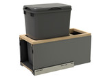 Rev-A-Shelf LEGRABOX Single 32 Qt. Orion Gray/Maple Pullout Waste Container w/ BLUM Soft-Close for 12" Frameless Base Cabinets - 5LB-1232OGMP-113