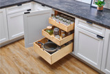 Rev-A-Shelf Natural Maple Pilaster Kit w/ BLUM Soft-Close for 18" Full-Height Base (2) Standard and (1) Tall Drawer Box, 27-1/4 x 1-1/8" Uprights - 4PIL27-18SC-3