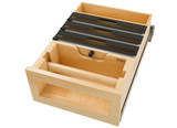 Rev-A-Shelf Natural Maple Paper Towel and Foil Wrap Tiered Drawer System w/ BLUM Soft-Close Slides for 18" Base Cabinets - 4PTTD-18HSC-1