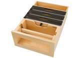 Rev-A-Shelf Natural Maple Paper Towel and Foil Wrap Tiered Drawer System w/o Slides for 18" Base Cabinets - 4PTTD-18H-1