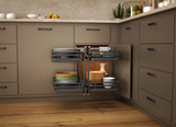 Rev-A-Shelf Orion Gray Two-Tier Elite Optimizer w/ Soft-Close for 15" Blind Corner Cabinet Openings - 53PSPE-15SC-FOG
