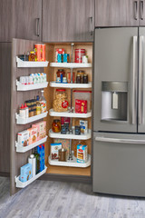 Rev-A-Shelf Polymer D-Shaped Lazy Susan Single Shelf for Pantry Cabinets - 6201-22-11-52