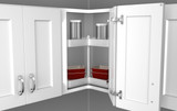 Rev-A-Shelf Polymer Kidney-Shaped 2-Shelf Lazy Susan for Corner Wall Cabinets - LD-2472-18-15-1