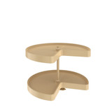 Rev-A-Shelf Polymer Kidney-Shaped 2-Shelf Lazy Susan w/Bottom Mount Hardware for Corner Base Cabinets - LD-2472-24BM-15-1