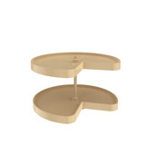 Rev-A-Shelf Polymer Kidney-Shaped 2-Shelf Lazy Susan w/Bottom Mount Hardware for Corner Base Cabinets - LD-2472-28BM-15-1