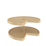 Rev-A-Shelf Polymer Kidney-Shaped 2-Shelf Lazy Susan w/Bottom Mount Hardware for Corner Base Cabinets - LD-2472-32BM-15-1