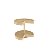 Rev-A-Shelf Polymer Kidney-Shaped 2-Shelf Lazy Susan w/Bottom Mount Hardware for Corner Wall Cabinets - LD-2472-18BM-15-1