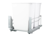 Rev-A-Shelf Steel Double White 35 Qt. Bottom Mount Pullout Waste Container w/ Soft-Close for 18" Base Cabinets - 53WC-1835SCDM-211