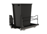 Rev-A-Shelf Steel Single Black 35 Qt. Bottom Mount Pullout Waste Container w/ Soft-Close for 15" Base Cabinets - 53WC-1535SCDM-118